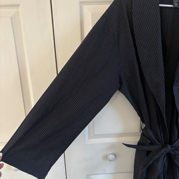 NWT Polo Ralph Lauren Mens Black Check Robe Sleepwear Dressing Gown Size M - Picture 7 of 13